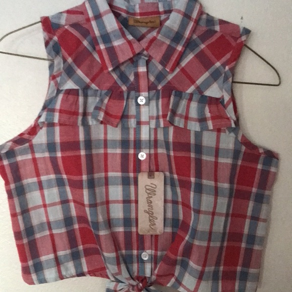 Wrangler girls button up sleeveless top - Picture 3 of 7